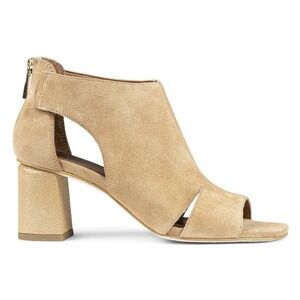 Donald Pliner Women Perra Sandals Block Heel Open Toe Beige Suede 9M $124